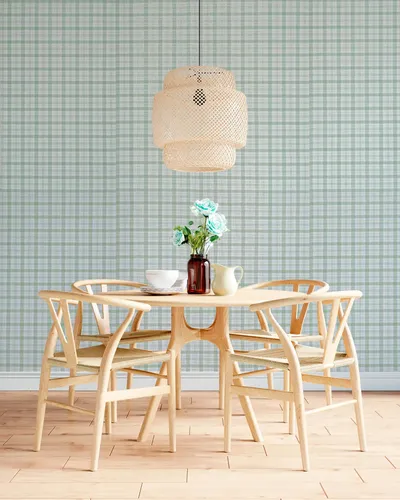 Papel Vinilizado Cuadrillé Verde Viva La Casa Muresco 185/1