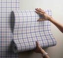 Papel Vinilizado Cuadrillé Azul Viva La Casa 185/3 Muresco
