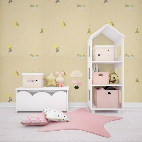 Papel Vinilizado F/amarillo Infantil Animalitos Dream World