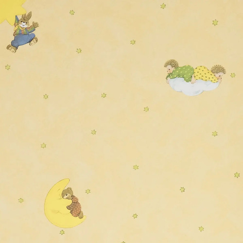Papel Vinilizado F/amarillo Infantil Animalitos Dream World
