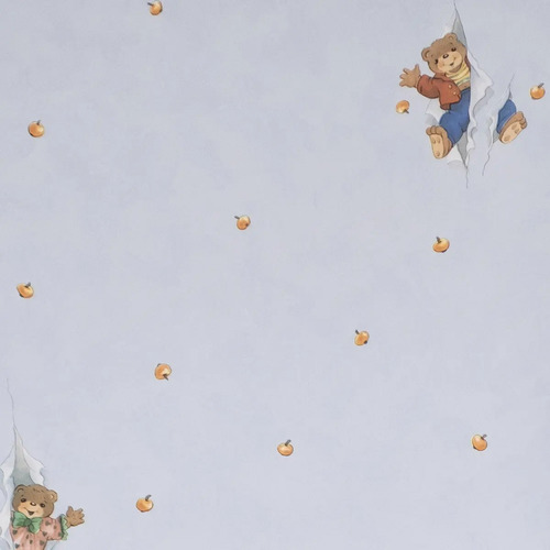 Papel Vinilizado F/celeste Pastel Infantil Osos Dream World