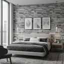 Papel Vinilico Lavable Studio 1946/2 Simil Laja Muresco Gris