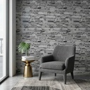 Papel Vinilico Lavable Studio 1946/2 Simil Laja Muresco Gris