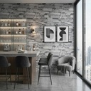 Papel Vinilico Lavable Studio 1946/2 Simil Laja Muresco Gris