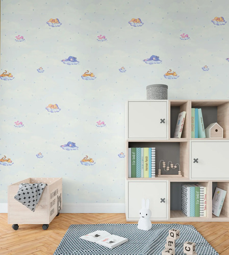 Papel Vinilico F/ Celeste Winnie Pooh Disney 2037/1 Muresco