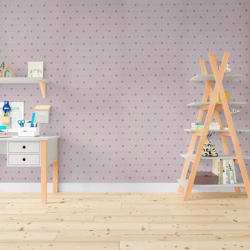 Papel Vinilico F/ Rosa Con Florcitas 2061/1 Muresco Infantil Disney