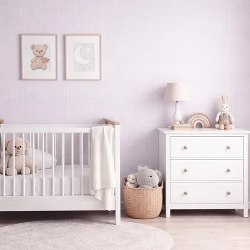 Papel Vinilico Cuadrille Disney 2062/2 Muresco Decostock Rosa Y Blanco