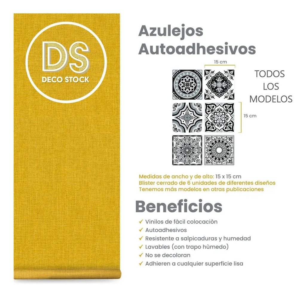 Azulejos Cerámicos Autoadhesivos Vintage Muresco Modelos 1623/1