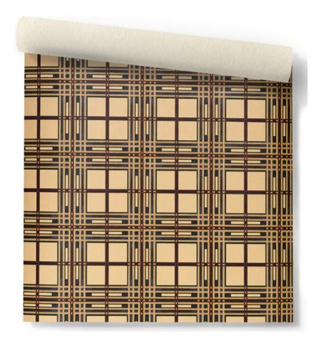 Papel Vinilizado Importado Escoces Beige Est. Ingles 25894 Club House Kingfisher DecoStock