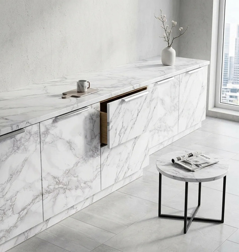 Rollo De Pvc Autoadhesivo Carrara Símil Marmol Muresco 2 M DecoStock