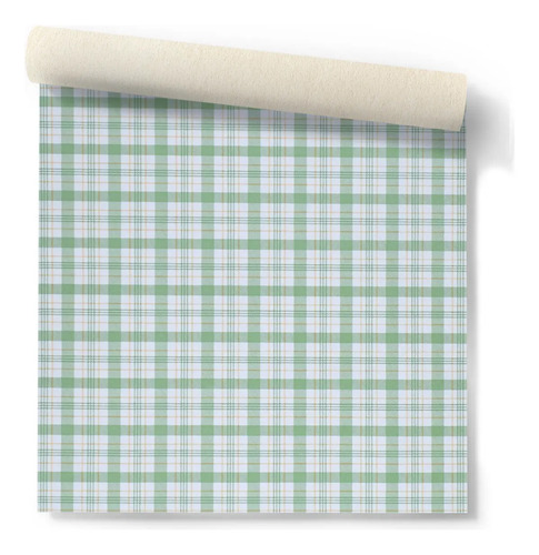 Papel Vinilizado Cuadrillé Verde Viva La Casa Muresco 185/1