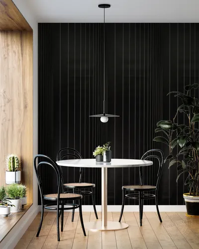 Papel Muresco Vinilizado Amarie 35/1 Negro Rayas Irregulares DecoStock