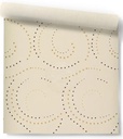 Papel Vinilico Nacional Fondo Beige Circulos Vanina Mizrahi Muresco 50/2