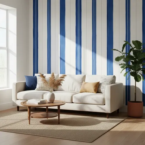 Papel Vinílico Allegra Muresco 7313/3 Rayado Azul DecoStock