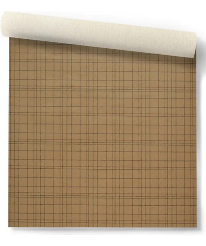 Papel Vinilizado Importado Est Ingles 25910 Cuadrillé Marrón Club House DecoStock