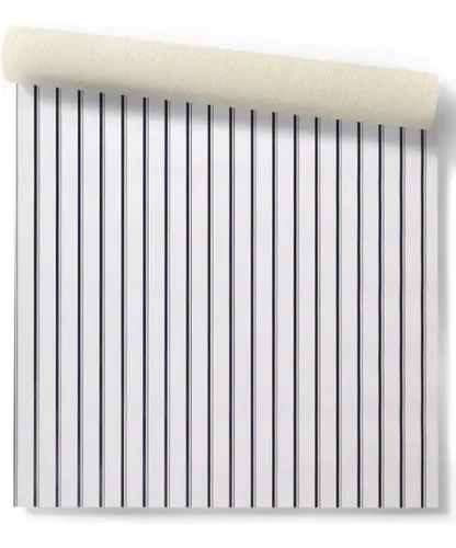 Papel Vinilizado Importado Club House Kingfisher Est. Ingles 25917 Rayado Azul Blanco DecoStock