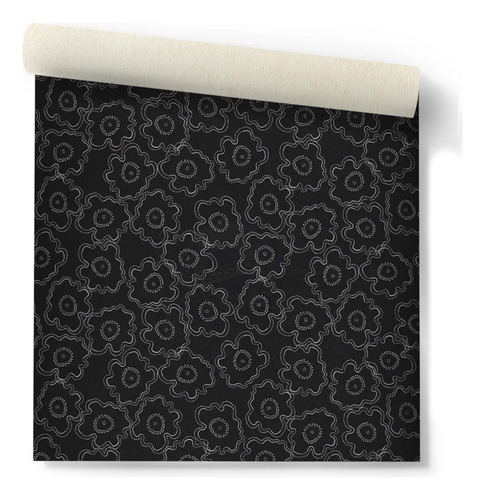Papel Vinilico Flores Negro Muresco Vanina Mizrahi 54/4 DecoStock