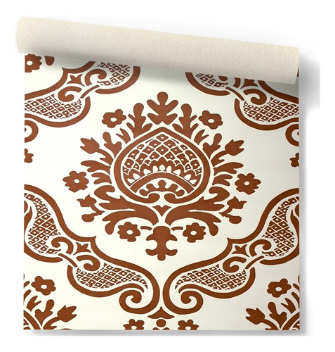 Papel Vinilizado Amarie Muresco Arabescos Ocre 32/6 DecoStock