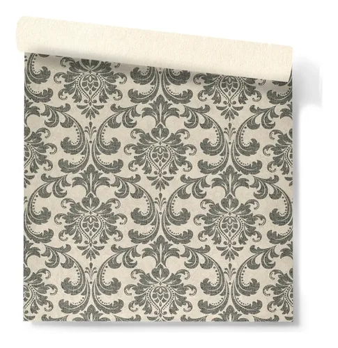Papel Vinílico Lounge 7455/3 Muresco Estilo Provenzal Gris DecoStock