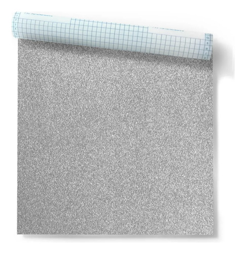Rollo De Pvc Autoadhesivo Glitter Plateado Muresco 10 M DecoStock