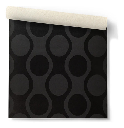 Papel Vinilizado Amarie Muresco Geométrico Nego Gris 34/3 DecoStock