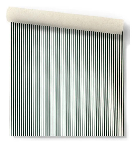 Papel Vinilizado Importado Rayado Verde F/blanco 25904 Club House Kingfisher DecoStock