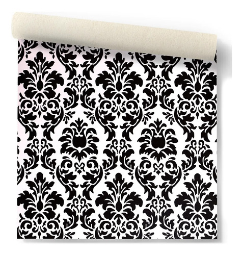 Papel Vinilizado  Muresco Arabesco Blanco y Negro 37/1 DecoStock