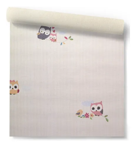Papel Vinilico Buhos Rayas Beige Nido Muresco 8703/2