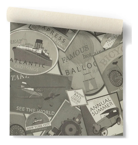 Papel Vinílico Allegra Muresco 7314/2 Estampas Blanco Negro DecoStock