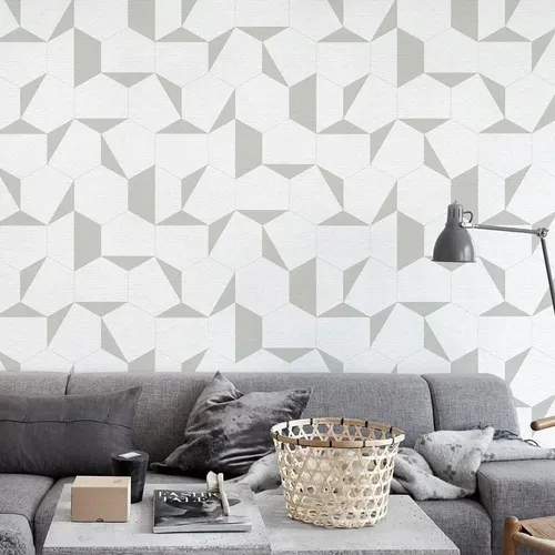 Papel Vinilico Lavable Gris Blanco 2323/2 Picnic 2 Muresco