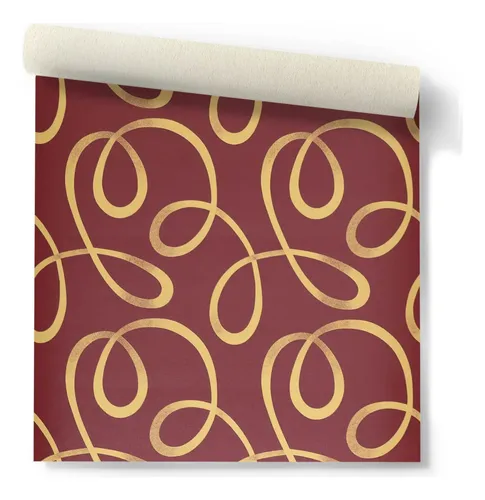 Papel Vinilico Bordo Con Cintas Galia Muresco 44/2 Dstock