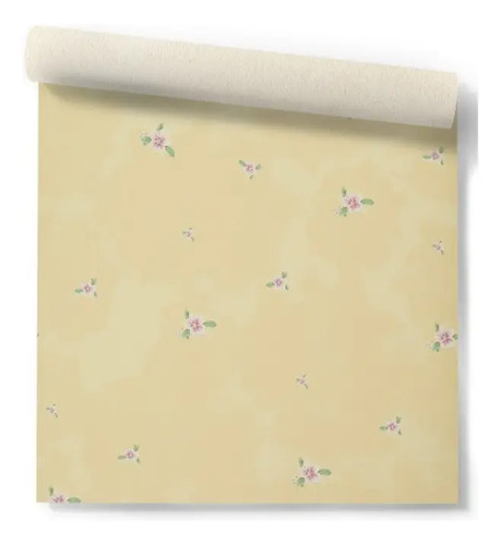 Papel Vinilico Texturado F/amarillo C/ Flores 2043/2 Muresco