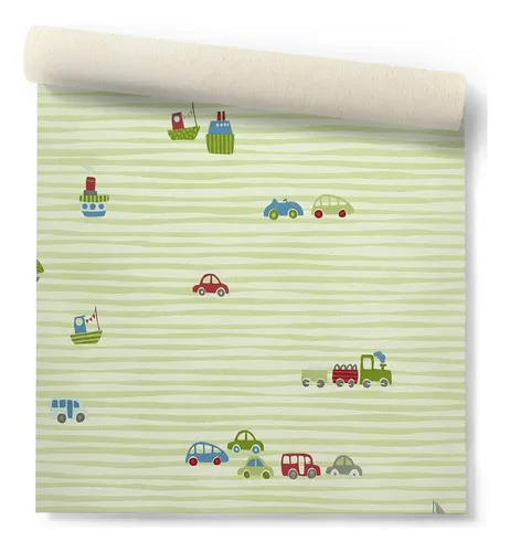 Papel Vinilico Tex. Autos Barcos Verde Nido Muresco 8701/3 DecoStock