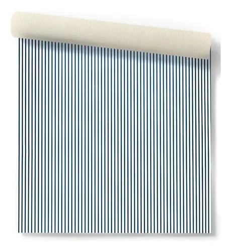 Papel Vinilizado Importado Rayado Azul F/blanco 25903 Club House Kingfisher DecoStock