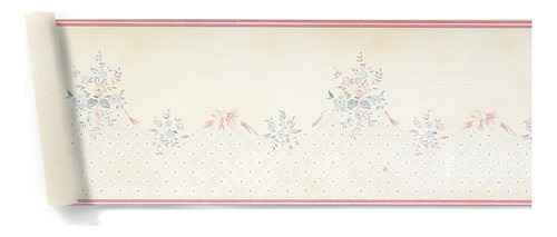 Guarda Vinilizada X 10 Mts Clásica Flores B/ Rosa 3917/2 New Look DecoStock