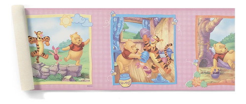 Guarda Vinilizada X 5 Mts - Winnie Pooh F/ Rosa 4801/3 DecoStock