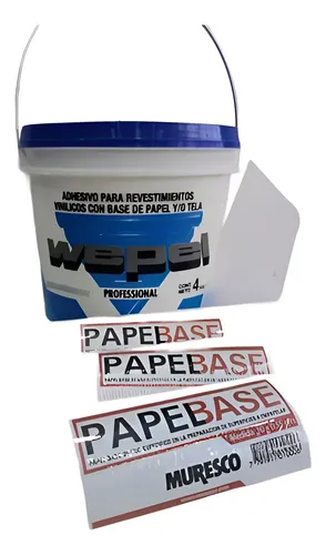 Adhesivo Wepel X 4kg + 3 Base Muresco + Espátula Plástica Ds
