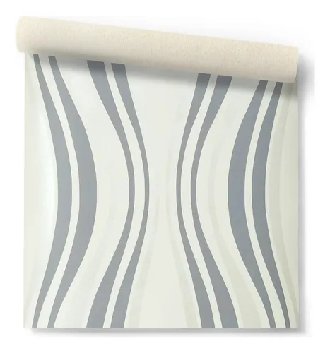 Papel Vinilizado F/bco Rayas Gris Y Plata Iara Muresco 76/3