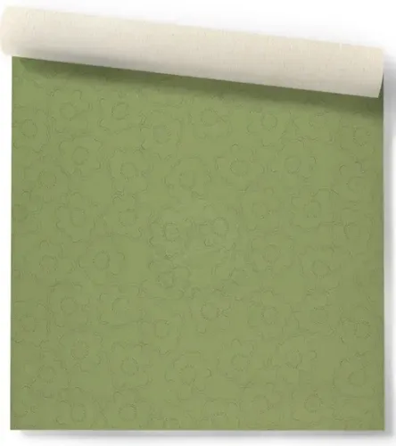 Papel Vinilico Fondo Verde Con Flores Muresco Vanina 54/1 DecoStock