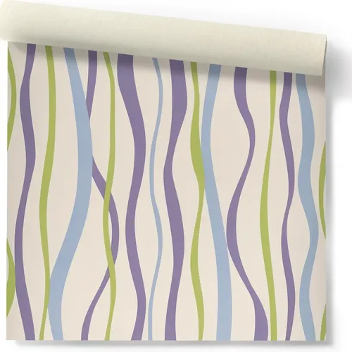 Papel Vinilico F/ Blanco Cintas Colores Galia Muresco 41/3 DecoStock
