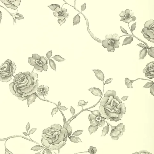 Papel Vinilizado Ramas Flores Grises Iara Muresco 71/2 DecoStock