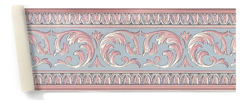 Guarda Vinilizada Bord X 5 Mts Celeste Y Rosa Viejo 90234/2 DecoStock