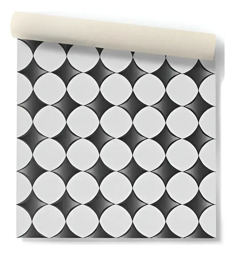 Papel Vinilico Galia Muresco 47/1 Geometrico Blanco y Negro DecoStock