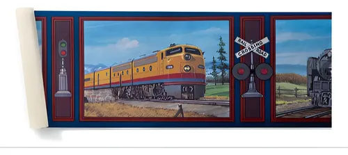 Guarda Importada Pre Encolada X 4,57 Mts Locomotora Retro DecoStock