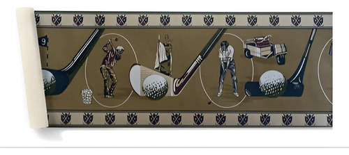 Guarda Vinilizada X 9,85 Mts Golf Vintage 3959/3 B/ Escudo DecoStock