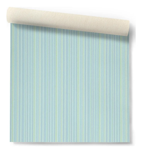Papel Vinilico Texturado Rayas Celeste Verde Muresco 2039/3