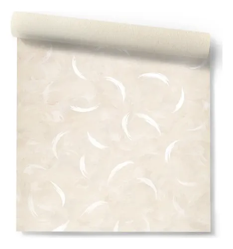 Papel Vinilizado Beige Pinceladas Plata Muresco 170/2 Dstock Decorpaper