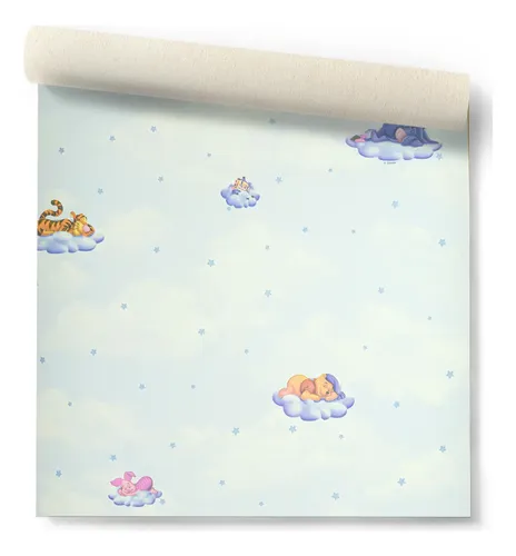 Papel Vinilico F/ Celeste Winnie Pooh Disney 2037/1 Muresco