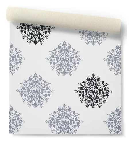 Papel Vinilico Provenzal Gris Y Negro 43/5 Galia Muresco