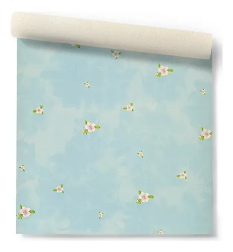 Papel Vinilico F/ Celeste Flores 2043/1 Muresco Disney Ds